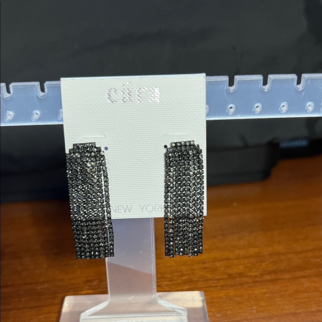 Chic Black Earrings By Cara New York